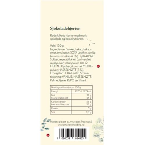 Apotekets Sjokoladehjerter 130 g