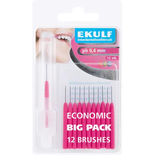Ekulf Mellomrombørster pH 0,4 mm Lilla 12 stk
