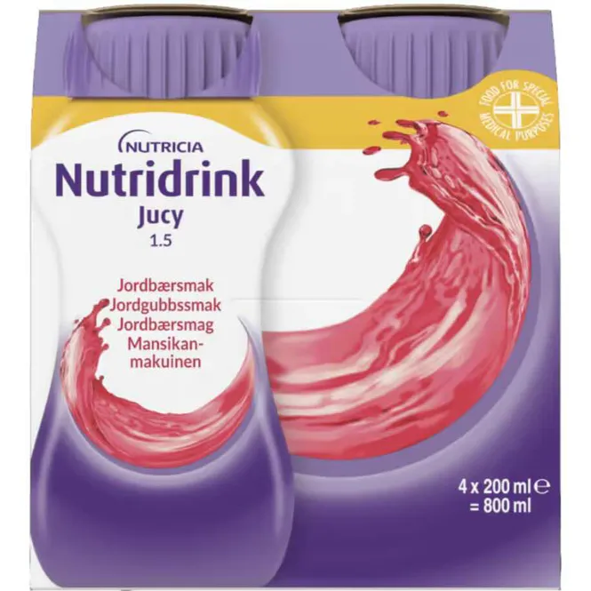 Hovedbilde Nutridrink Jucy Jordbær 4 x 200 ml