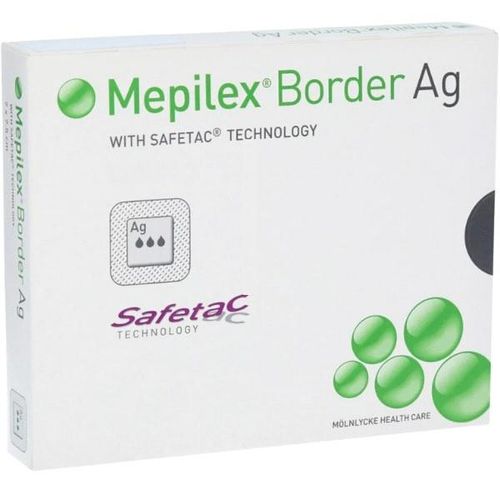 Mepilex Border Ag Sølvbandasje 7,5x7,5 cm 5 stk