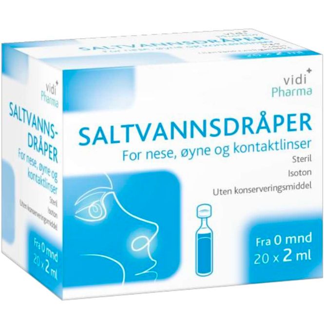 Hovedbilde Vidi Pharma Saltvannsdråper 20 x 2 ml
