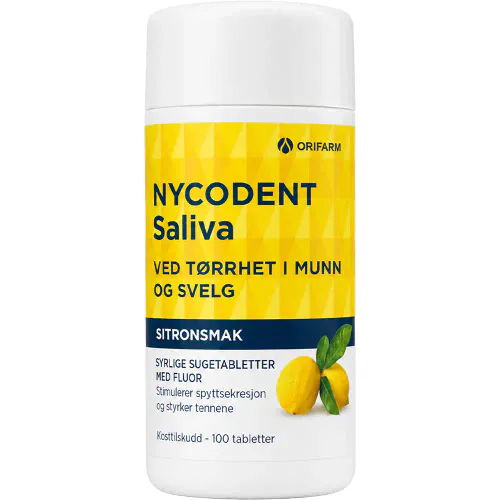 Nycodent Saliva Sugetabletter Sitron 100 stk