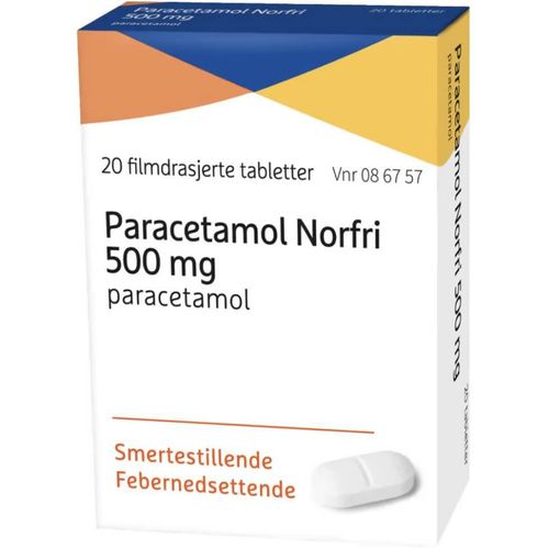 Paracetamol Norfri Tabletter 500 mg 20 stk