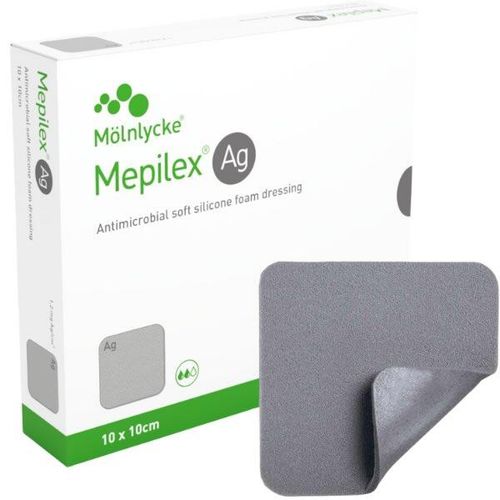 Mepilex Ag Skumbandasje Med Sølv 10x10 cm 5 stk