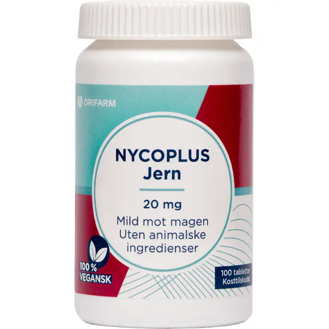 Hovedbilde Nycoplus Jern 20 mg Tabletter 100 stk