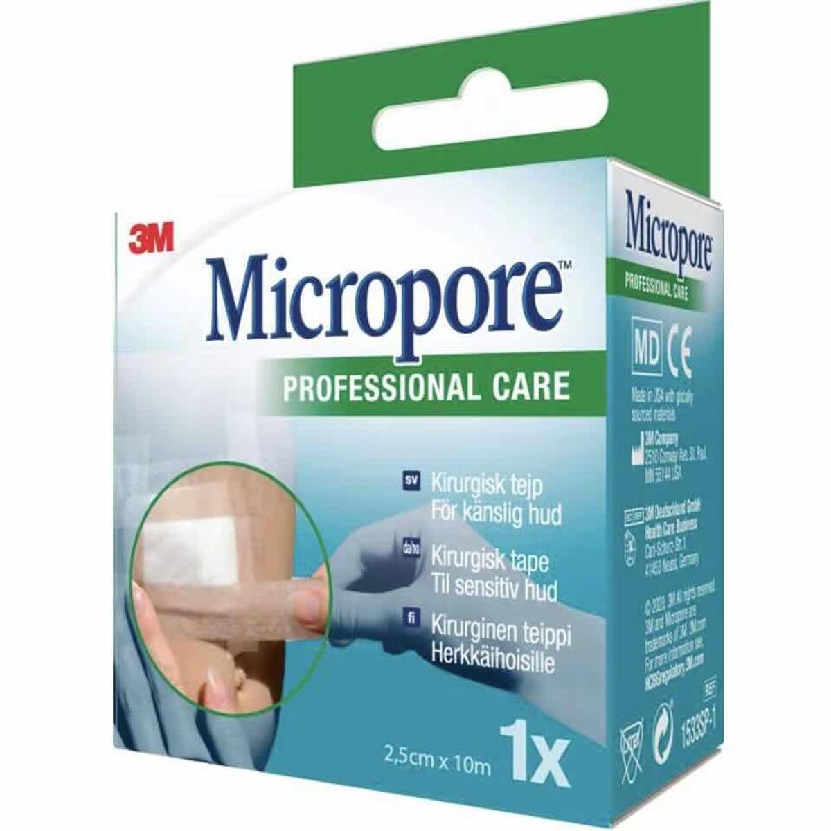 Micropore Kirurgisk Tape Brun Refill 2,5cm x 10m 1 stk
