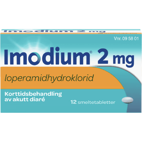 Imodium Smeltetabletter 2 mg 12 stk ved akutt diaré