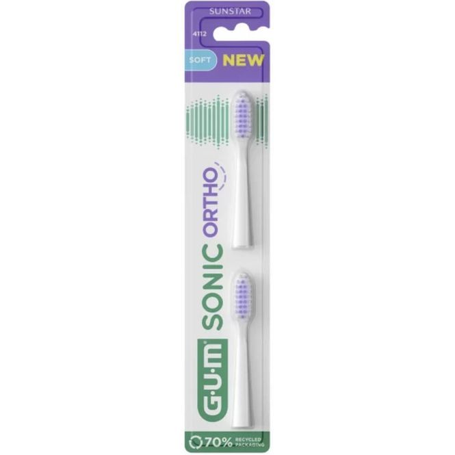 Hovedbilde Gum Sonic Ortho Børstehode Refill 2 stk