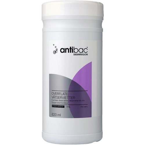 Antibac 75% Overflatedesinfeksjon Våtservietter 150 stk