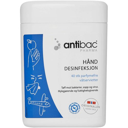 Antibac 85% Hånddesinfeksjon Våtservietter 40 stk