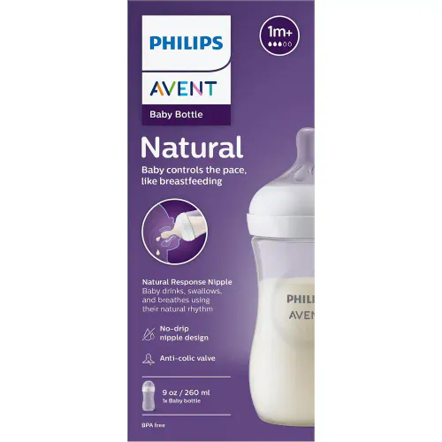 Avent Natural Response Baby Bottle 1m+ 260 ml