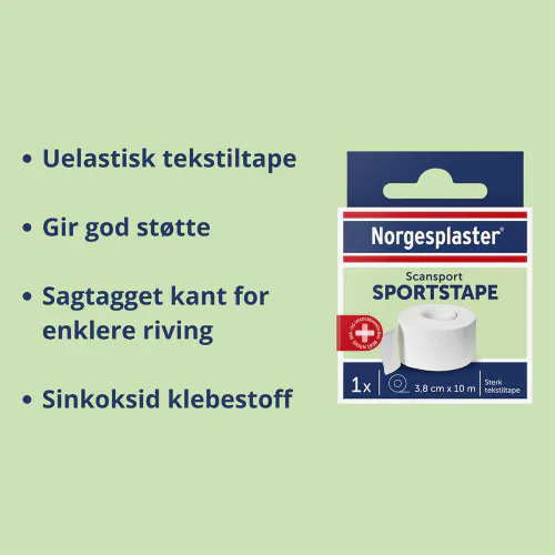 Norgesplaster Scansport Sportstape 3,8 cm x 10 m 1 stk
