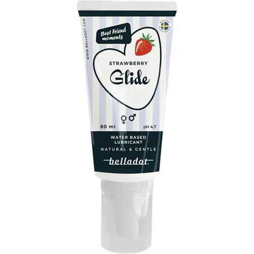 Belladot Strawberry Vannbasert Glidemiddel 80 ml