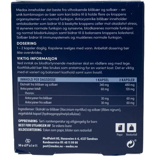 Medox Antocyaner Megapack - 3 x 30 kapsler