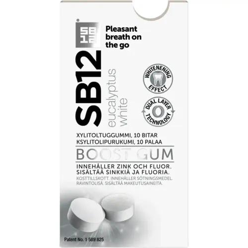 SB12 Boost Eucalyptus White Tyggegummi 10 stk