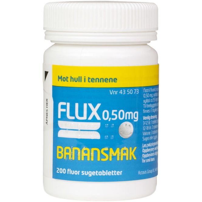 Hovedbilde Flux 0,50 mg Sugetabletter Banan 200 stk