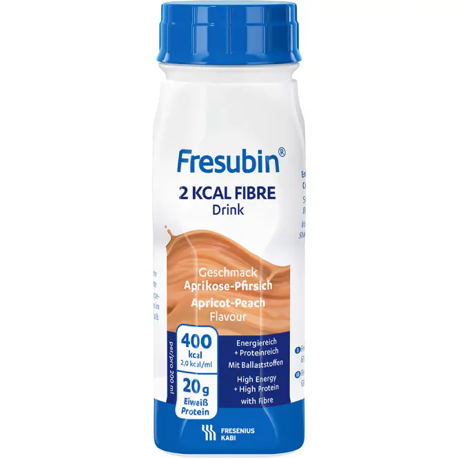 Hovedbilde Fresubin 2 kcal Fibre Drink Aprikos/Fersken 4 x 200 ml