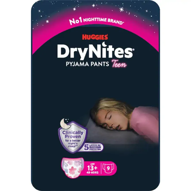 Hovedbilde DryNites Bleie Jente 13+ år 9 stk