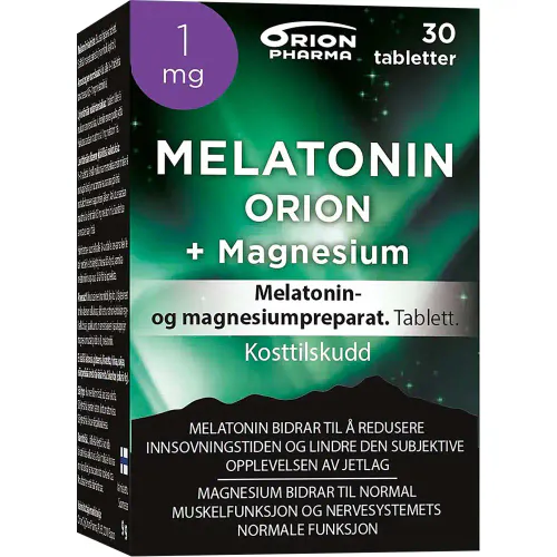 Melatonin Orion 1 mg + Magnesium Tabletter 30 stk