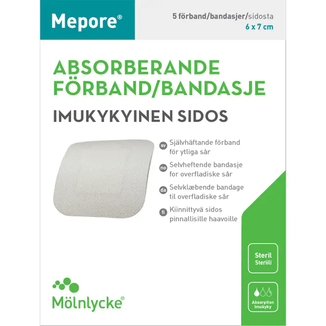 Hovedbilde Mepore Steril Bandasje 6 x 7 cm 5 stk
