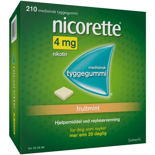 Nicorette Tyggegummi 4 mg Fruitmint 210 stk