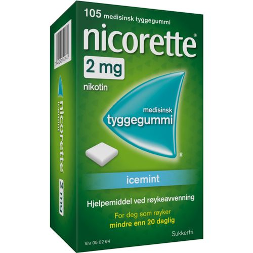Nicorette Tyggegummi 2 mg Icemint 105 stk