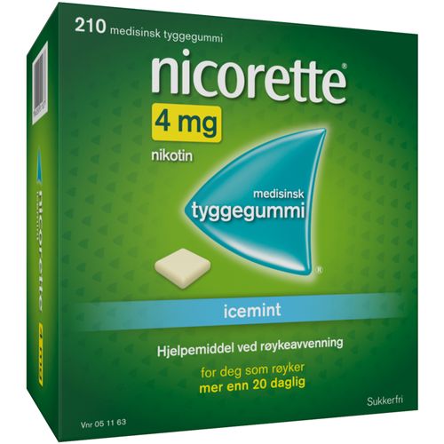 Nicorette Tyggegummi 4 mg Icemint 210 stk