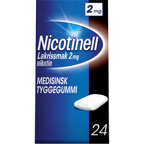 Nicotinell Tyggegummi 2 mg Lakris 24 stk