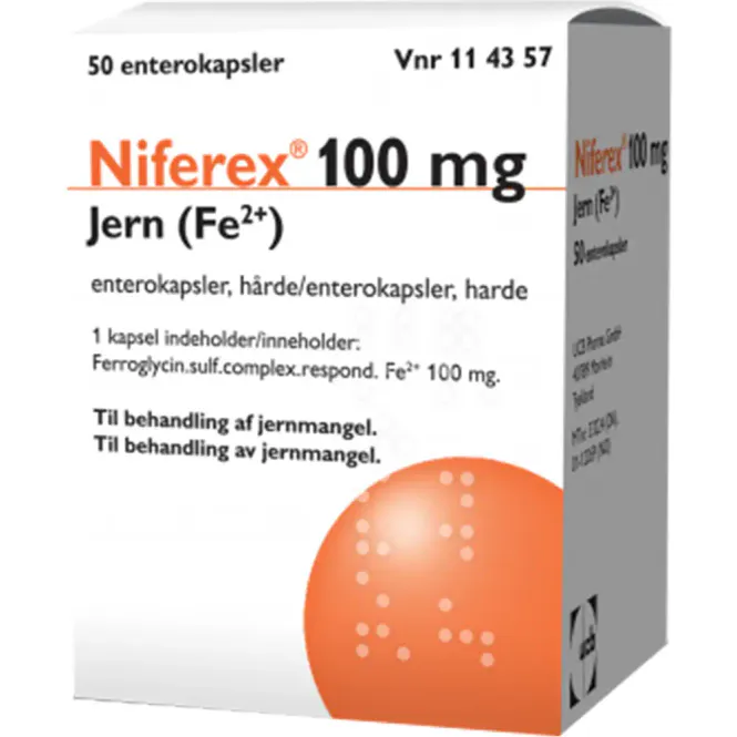 Hovedbilde Niferex 100 mg Jern Enterokapsler 50 stk