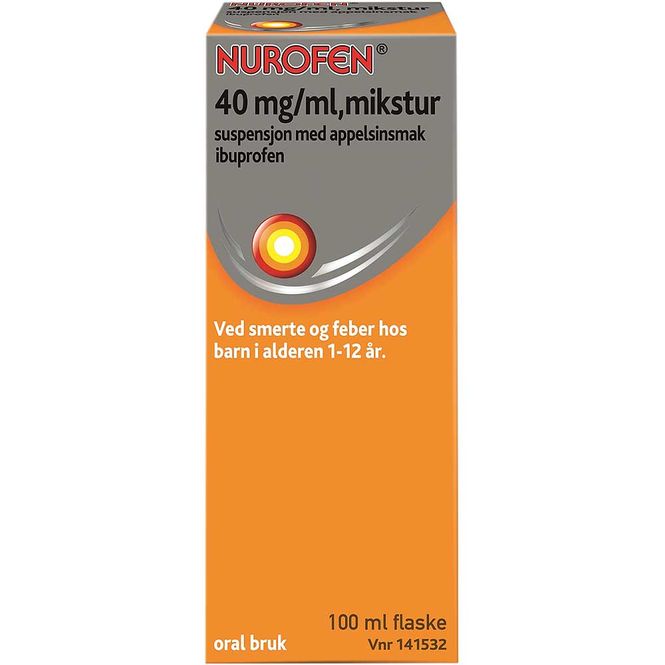 Hovedbilde Nurofen Mikstur 40 mg/ml Appelsin 100 ml