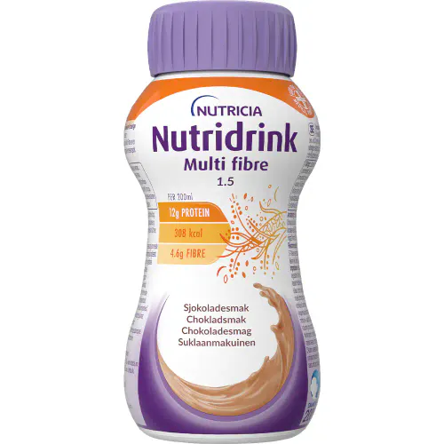 Nutridrink Multi Fibre Sjokolade 4 x 200 ml