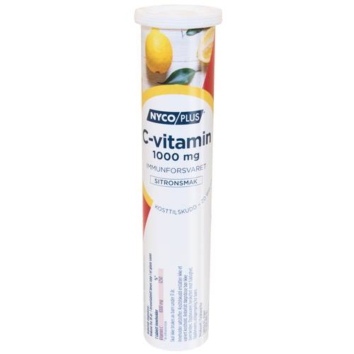 Nycoplus C-vitamin 1000 mg Brusetabletter Sitron 20 stk