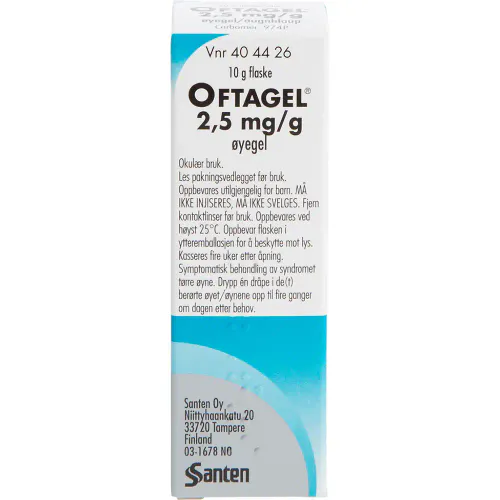 Oftagel 2,5 mg/g Øyegel 10 g