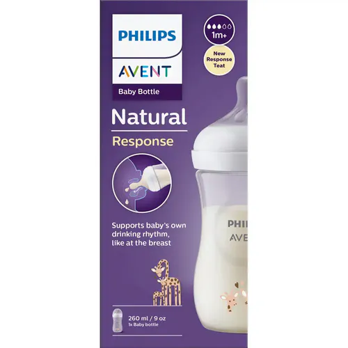 Avent Natural Response Baby Bottle Giraffe 1m+ 260 ml