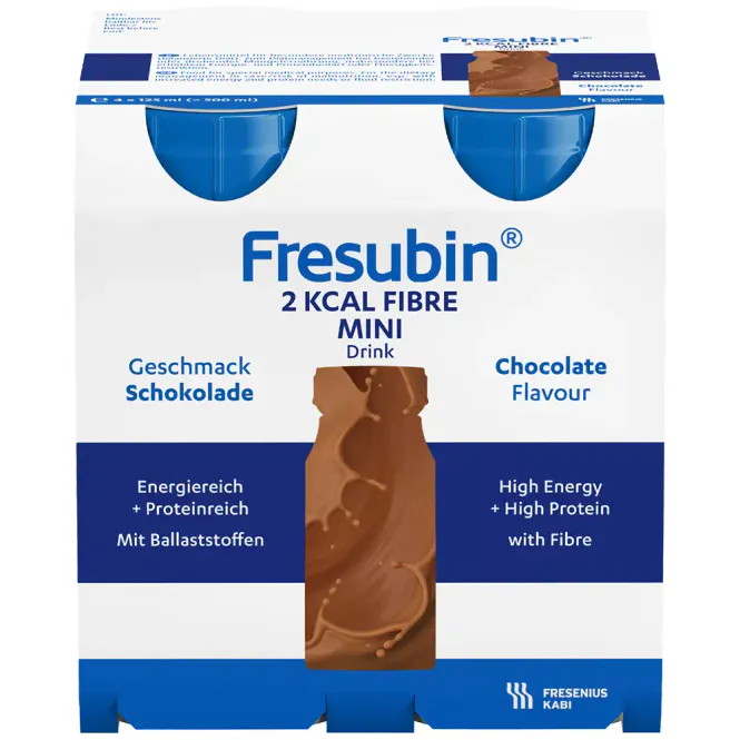 Hovedbilde Fresubin 2 kcal Fibre Drink Sjokolade 4 x 125 ml 