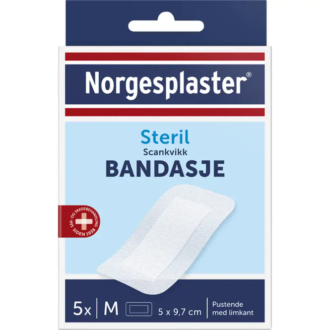 Hovedbilde Norgesplaster Scankvikk Bandasje Sterile Hvit 5 x 9,7 cm 5 stk