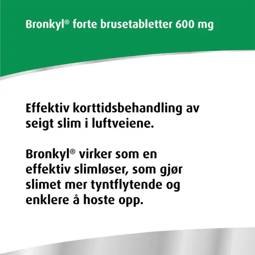 Bronkyl Forte 600 mg Brusetabletter 10 stk