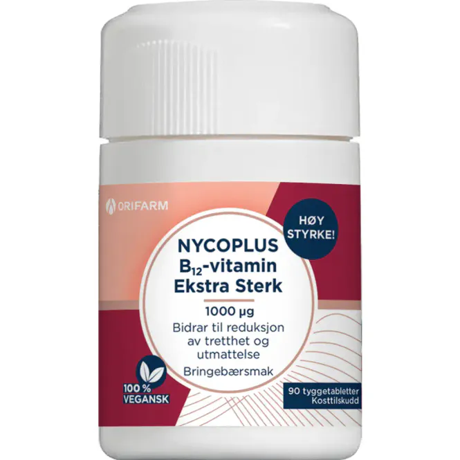 Hovedbilde Nycoplus B12 Ekstra Sterk 1000 mcg Tyggetabletter 90 stk