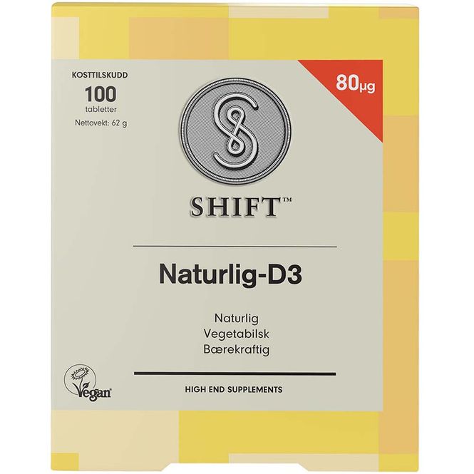 Hovedbilde SHIFT Naturlig-D3 80 mcg 100 Tabletter