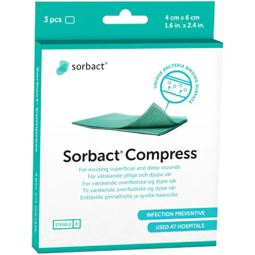 Sorbact Compress 4 x 6 cm 3 stk