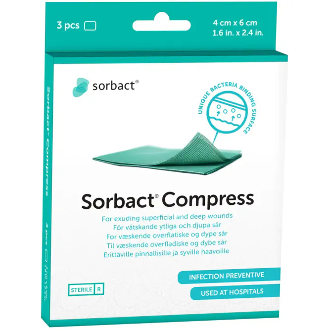 Hovedbilde Sorbact Compress 4 x 6 cm 3 stk
