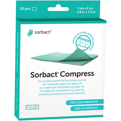 Sorbact Compress 7 x 9 cm 10 stk