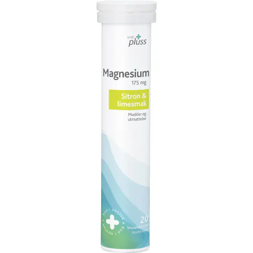 Vidi Pluss Magnesium Brusetablett 175 mg Sitron&Lime 20 stk 