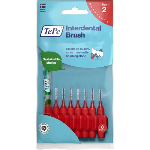 TePe Mellomromsbørste 0,5 mm Rød 8 stk
