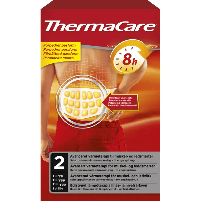 Hovedbilde ThermaCare Selvoppvarmende Omslag Rygg 2 stk