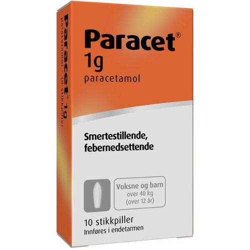 Paracet Stikkpiller 1 g 10 stk