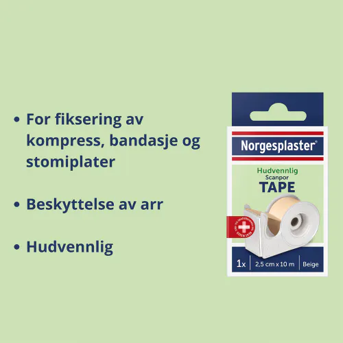 Norgesplaster Scanpor Brun Bandasjetape 2,5 cm x 10 m 1 stk