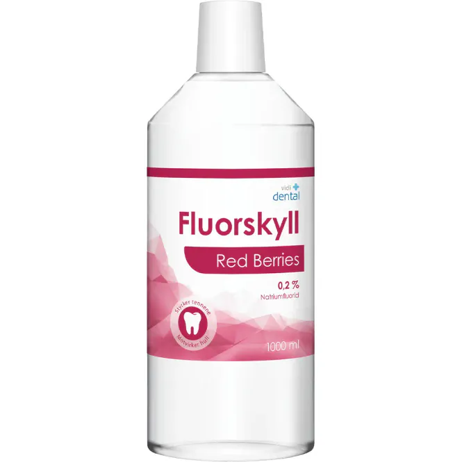Hovedbilde Vidi Dental Fluorskyll 0,2 % Red Berries 1000 ml