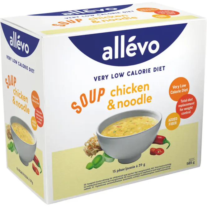 Hovedbilde Allevo VLCD Soup Chicken & Noodle 15 x 39 g