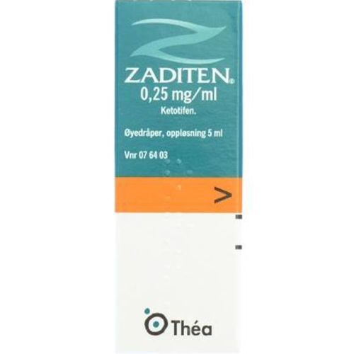 Zaditen Øyedråper 0,25 mg/ml 5 ml